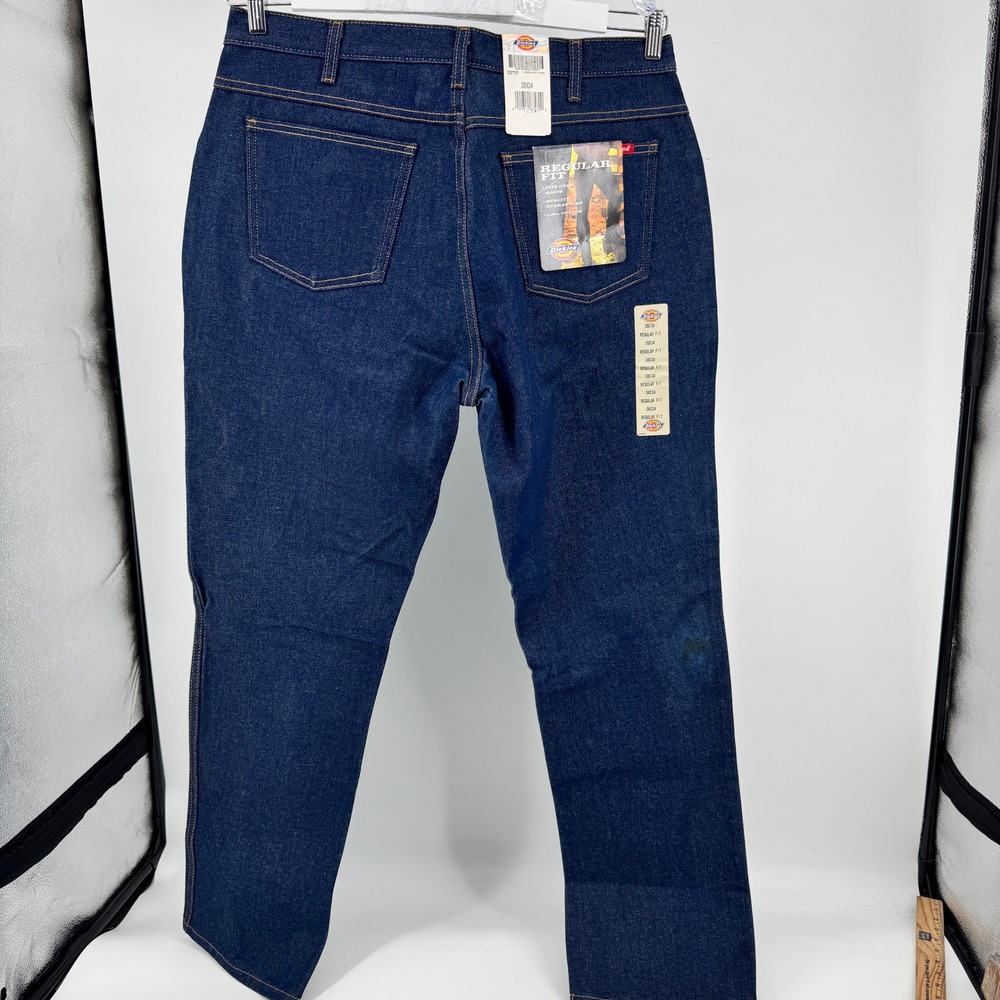 New Dickies Regular Fit Jeans Mens 38x34 Navy Blue 100% Cotton Denim 9393NB NWT